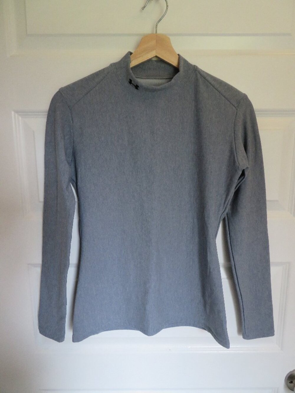 Blue-Gray Under Armour Mock Neck Long Sleeve Thermal, Size L (Fits like M)